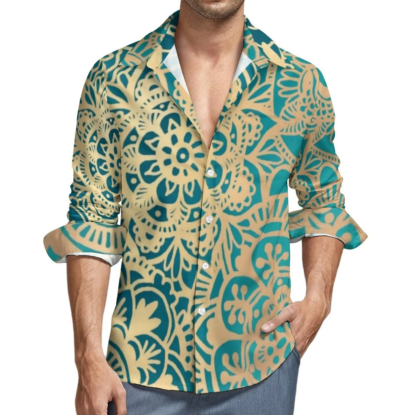 Gold Mandala Casual Shirts Men Retro Bohemian Print Shirt Long Sleeve Trending Aesthetic Blouses Autumn Graphic Clothes 3XL 4XL
Gold Mandala Casual Shirts Men Retro Bohemian Print Shirt Long Sleeve Trending Aesthetic Blouses Autumn Graphic Clothes 3XL 4XL