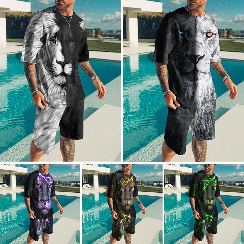 2022 Men's Outfit Lion 3D Printed T-Shirt Outfit Summer Shorts Tracksuit New Oversized Apparel Fashion Casual Activewear Outfit
2022 Men's Outfit Lion 3D Printed T-Shirt Outfit Summer Shorts Tracksuit New Oversized Apparel Fashion Casual Activewear Outfit