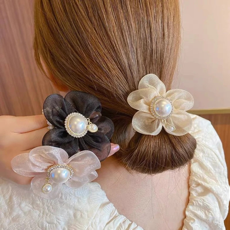 Luxury Lace Flower Pearl Hair Ropes Elasticity Rubber Bands for Women Ribbon Ties Hair Ring Headbands Female Scrunchie Accessori
Luxury Lace Flower Pearl Hair Ropes Elasticity Rubber Bands for Women Ribbon Ties Hair Ring Headbands Female Scrunchie Accessori