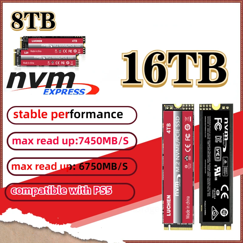 8TB New M.2 2280 PCIe 4.0 NVME 990Pro 4TB SSD Large Capacity Internal Solid State Disk16TB for Laptop/PC/Play Station5 2024 
8TB New M.2 2280 PCIe 4.0 NVME 990Pro 4TB SSD Large Capacity Internal Solid State Disk16TB for Laptop/PC/Play Station5 2024
