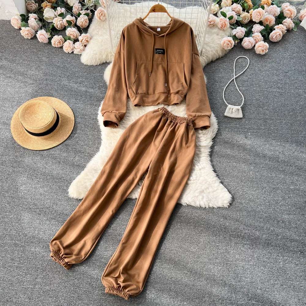 Autumn and Winter Sports Casual Long-sleeved Loose Hooded Sweatshirt + Elastic Waist Bundle Foot Casual Pants Two-piece Set
Autumn and Winter Sports Casual Long-sleeved Loose Hooded Sweatshirt + Elastic Waist Bundle Foot Casual Pants Two-piece Set