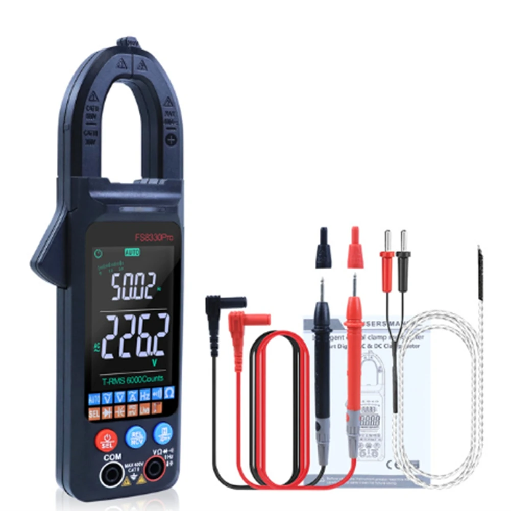 DC/AC Current Digital Clamp Meter 6000 Counts 400A Amp Multimeter Large Color Screen Voltage Tester FS8330Pro Black
DC/AC Current Digital Clamp Meter 6000 Counts 400A Amp Multimeter Large Color Screen Voltage Tester FS8330Pro Black