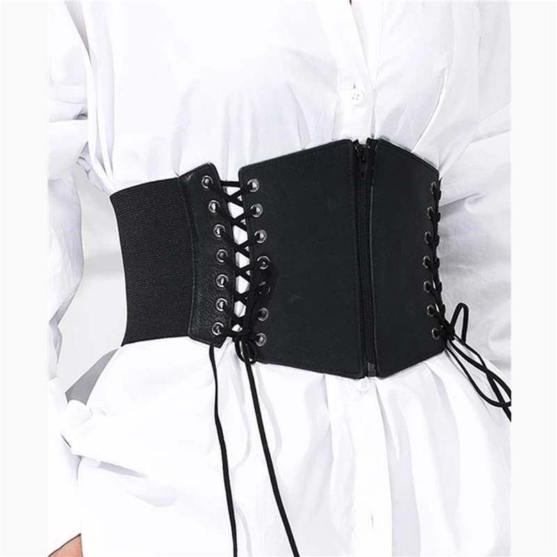 Women Corset Lady Stretch Buckle Waist Belt Wide Elastic Corset Waistband Corset Around Cinch PU Leather Tie Bowknot Slimming
Women Corset Lady Stretch Buckle Waist Belt Wide Elastic Corset Waistband Corset Around Cinch PU Leather Tie Bowknot Slimming