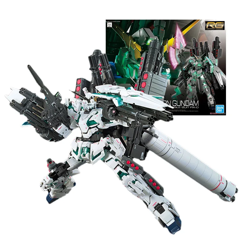 

Набор оригинальных моделей Bandai Gundam, аниме фигурки RG 1/144, Полная броня, единорог, коллекционная фигурка Gunpla, игрушки, детский подарок