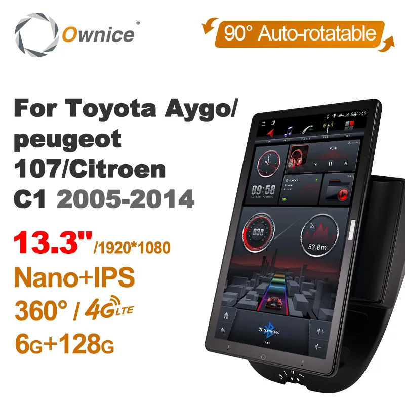Android 10.0 Ownice Car Radio Auto for Toyota Aygo 2006-2013/peugeot 107-2005-2014/Citroen C1 2005-2014 13.3" No DVD 1920*1080
Android 10.0 Ownice Car Radio Auto for Toyota Aygo 2006-2013/peugeot 107-2005-2014/Citroen C1 2005-2014 13.3" No DVD 1920*1080
