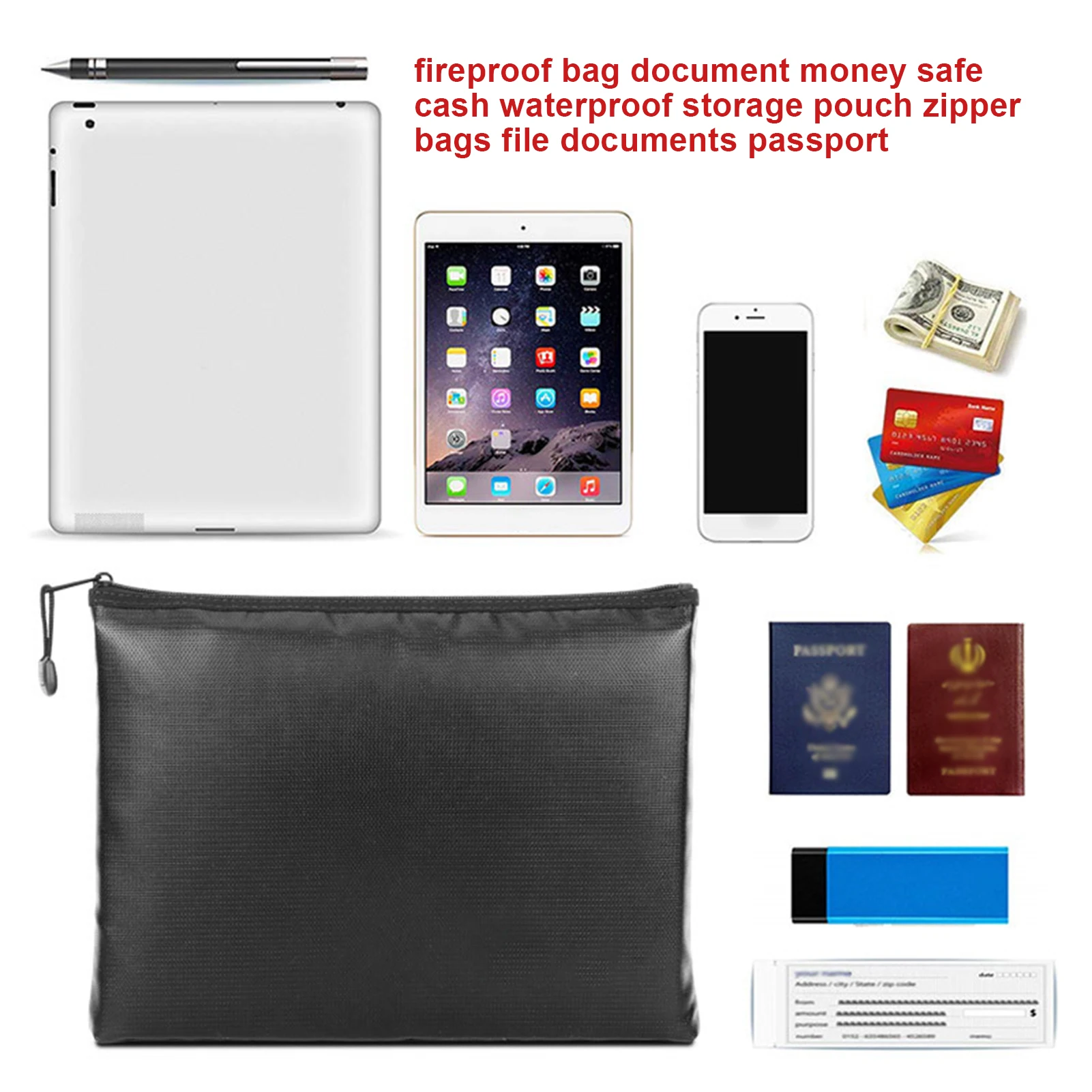 Fireproof Document Bag 2Pcs Fireproof Bags Important Document Organizer Fire Proof/ Waterproof Safe Bag Waterproof Safe Pouch
Fireproof Document Bag 2Pcs Fireproof Bags Important Document Organizer Fire Proof/ Waterproof Safe Bag Waterproof Safe Pouch
