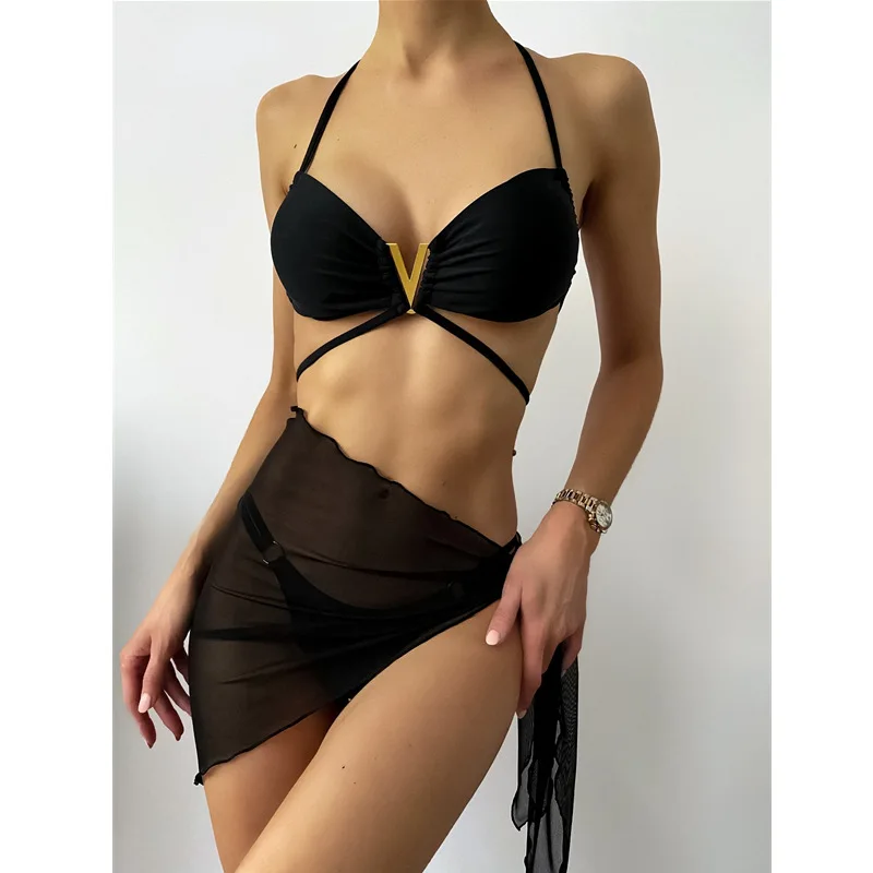 Sexy Triangle Bikini V-line Solid Neck Swimwear Brazilian Style Lace Up Three Piece Swimsuit Set Holiday Bathing Suit Women Y2K
Sexy Triangle Bikini V-line Solid Neck Swimwear Brazilian Style Lace Up Three Piece Swimsuit Set Holiday Bathing Suit Women Y2K