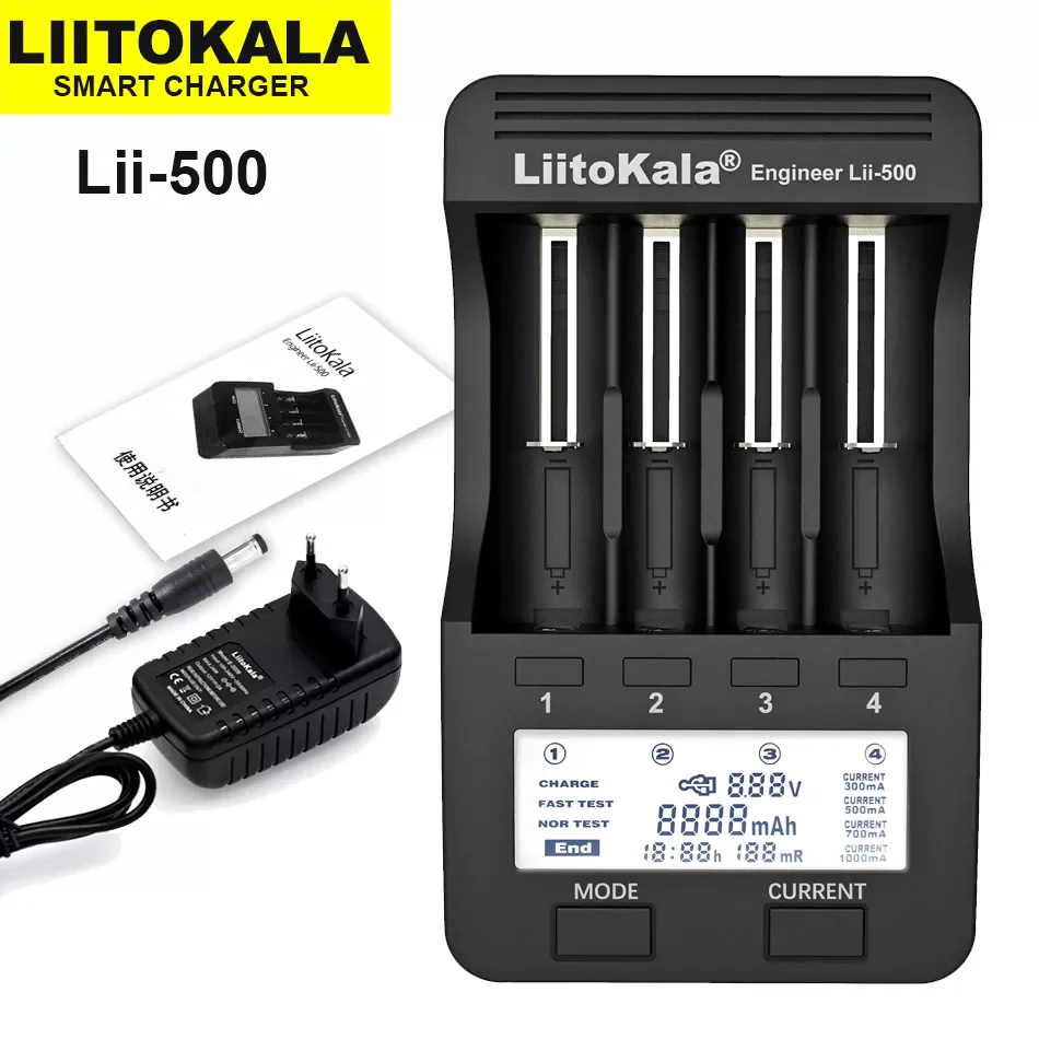 Lii-500 Lii-402 Lii-202 Lii-100 Lii-400 Multifunction 18650 26650 21700 17355 18350 14500 AA AAA Battery Charger
Lii-500 Lii-402 Lii-202 Lii-100 Lii-400 Multifunction 18650 26650 21700 17355 18350 14500 AA AAA Battery Charger