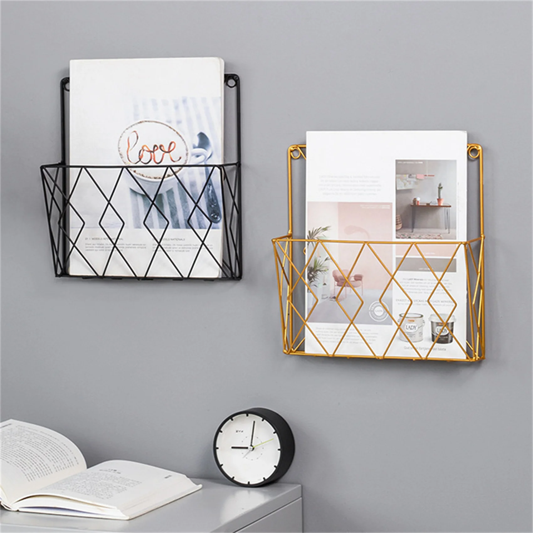 Modern Creative Iron Wall Magazine Metal Wire Shelf Rack Decoration For Home Bedroom Books Room Magazine Books Display Racks
Modern Creative Iron Wall Magazine Metal Wire Shelf Rack Decoration For Home Bedroom Books Room Magazine Books Display Racks