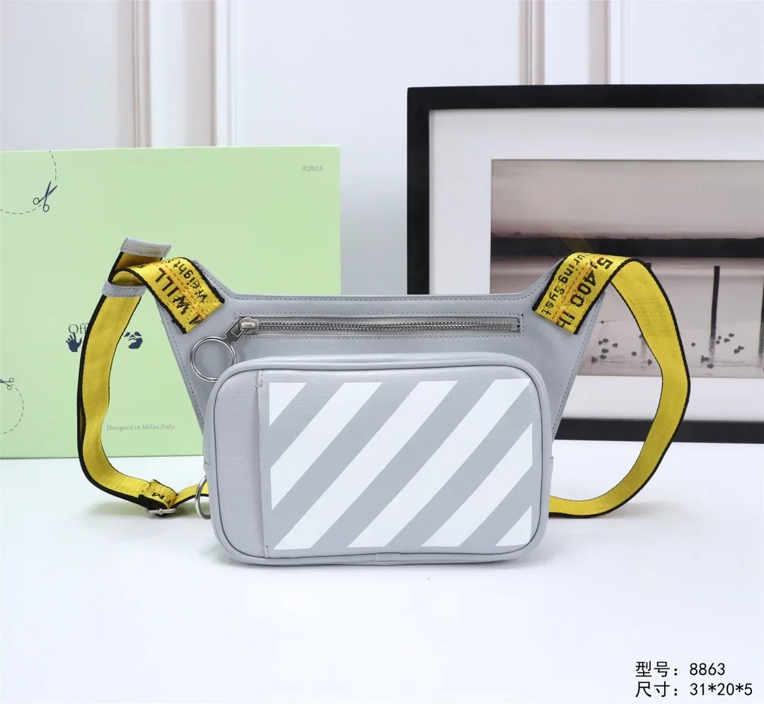 2024 Fashion OFF WHITE Tide Bag Waist Bag Clip Bag Women Printed Black White Stripe Double Strap Leather Crossbody 
2024 Fashion OFF WHITE Tide Bag Waist Bag Clip Bag Women Printed Black White Stripe Double Strap Leather Crossbody
