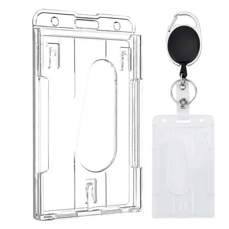 Transparent Badge Case Heavy Duty Dual Sided Badge Holder Holds 2 Cards Polycarbonate Vertical Durable Rigid Clear Hard Badges
Transparent Badge Case Heavy Duty Dual Sided Badge Holder Holds 2 Cards Polycarbonate Vertical Durable Rigid Clear Hard Badges