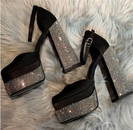 Bling Black Orange Green Satin Cloth Square Closed Toe Platform Pumps Sexy Women Sequined Chunky Heels Ankle Buckle Strap Sandal
Bling Black Orange Green Satin Cloth Square Closed Toe Platform Pumps Sexy Women Sequined Chunky Heels Ankle Buckle Strap Sandal