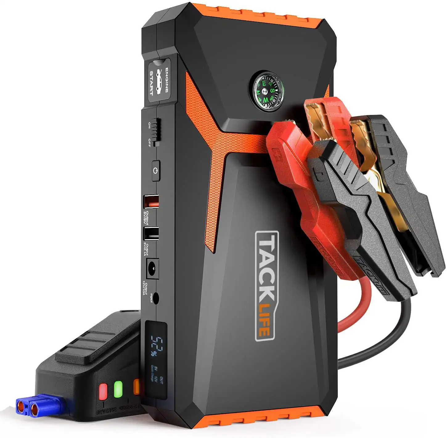 800A Peak 18000mAh Car Jump Starter. with LCD Screen.12V Auto Battery Booster Power Bank with USB Quick Charge
800A Peak 18000mAh Car Jump Starter. with LCD Screen.12V Auto Battery Booster Power Bank with USB Quick Charge