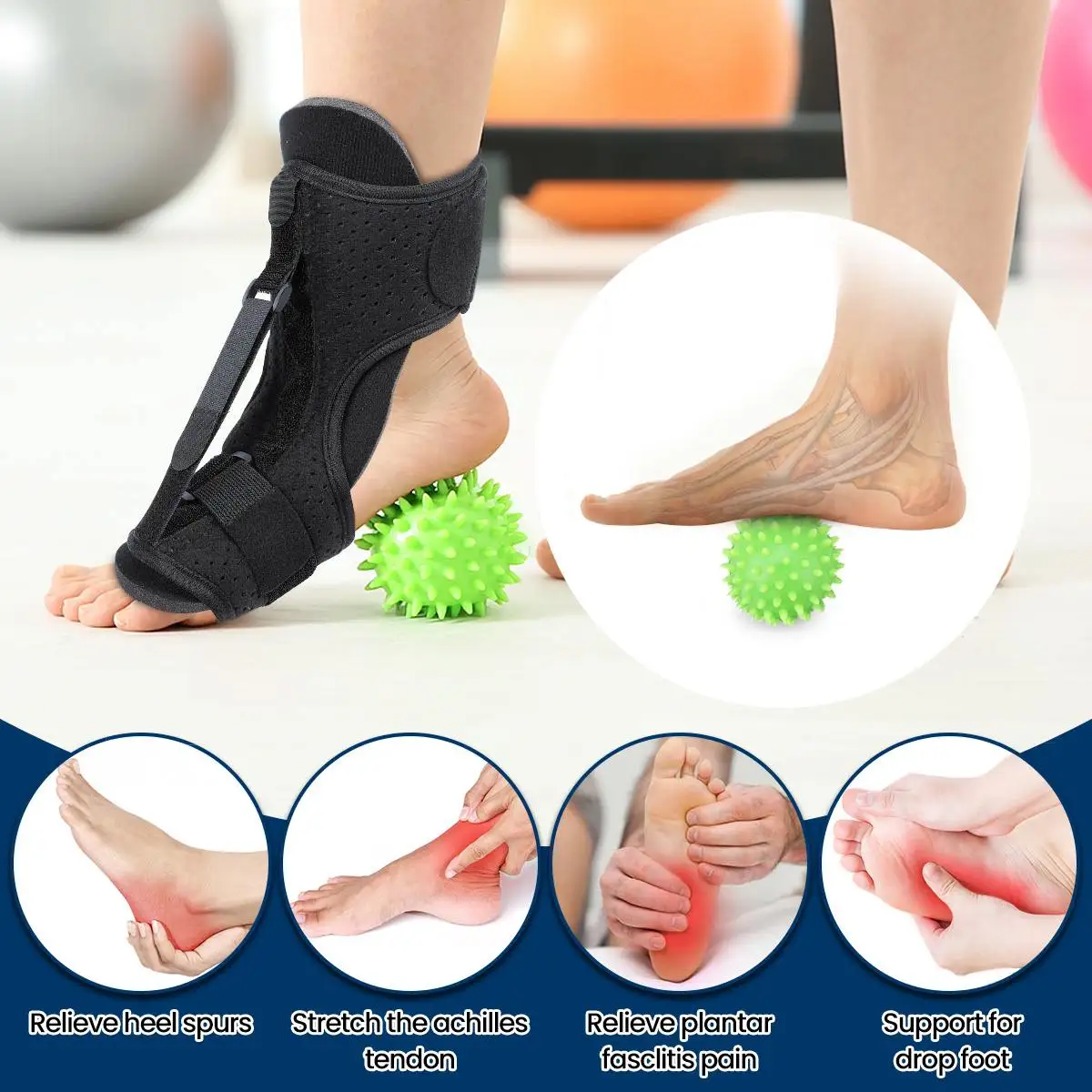 Plantar Fasciitis Night Splint Drop Foot Orthotic Brace Easy to Wear for Dorsiflexion, Plantar fasciitis, Achilles Tendonitis
Plantar Fasciitis Night Splint Drop Foot Orthotic Brace Easy to Wear for Dorsiflexion, Plantar fasciitis, Achilles Tendonitis