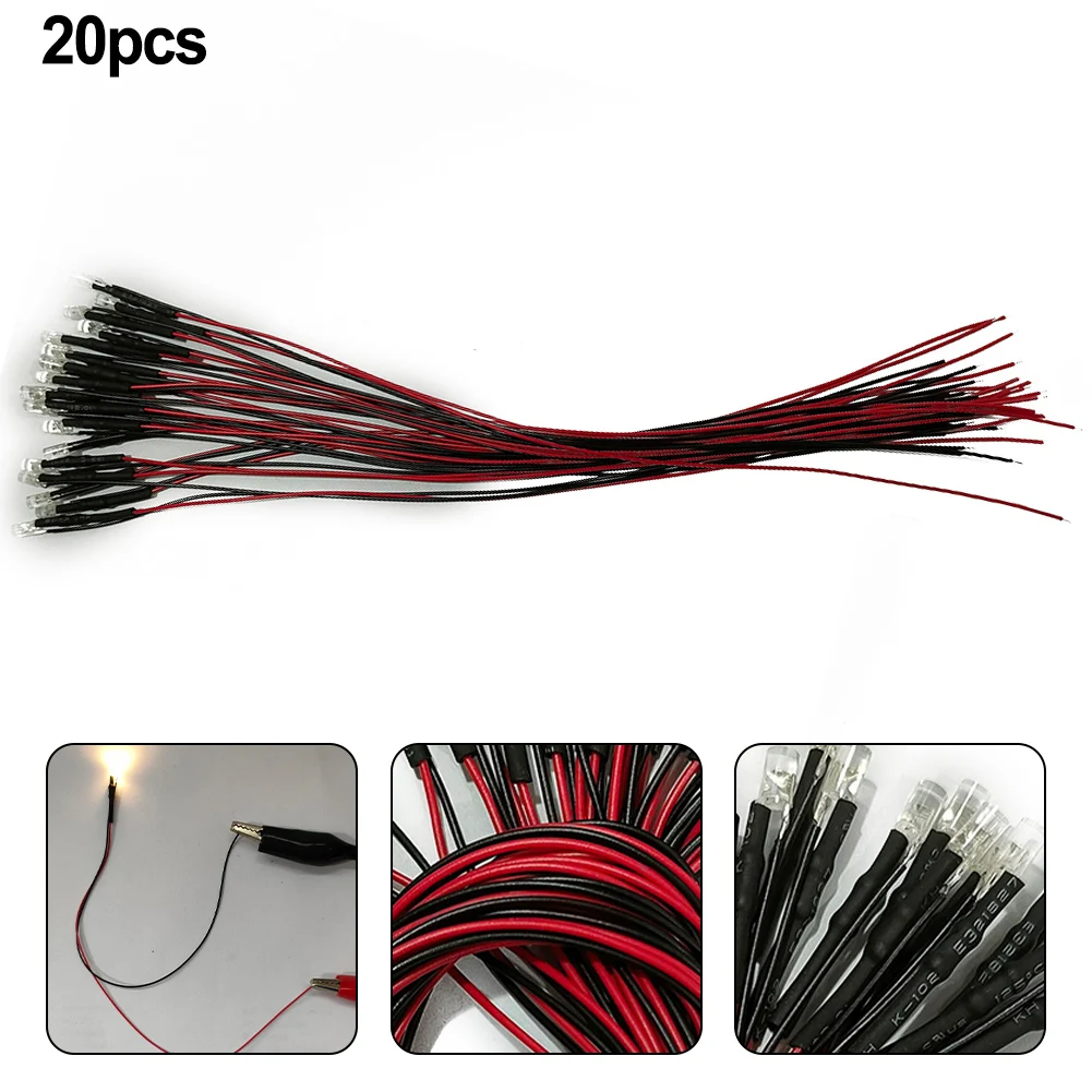 20pcs Pre Wired 3mm Warm White Led Lamp Light Set 12V ~ 18V For Train Perfect For Railway & Building Layout
20pcs Pre Wired 3mm Warm White Led Lamp Light Set 12V ~ 18V For Train Perfect For Railway & Building Layout