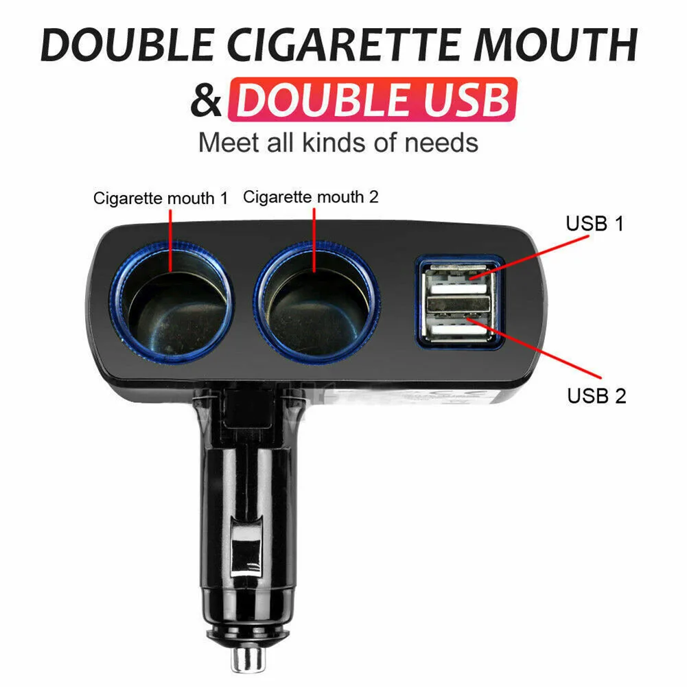Universal 2 Way Socket Splitter Car Charger Adapter 12V Dual USB Power Distributor For Mobile Phone MP3 Game Console
Universal 2 Way Socket Splitter Car Charger Adapter 12V Dual USB Power Distributor For Mobile Phone MP3 Game Console