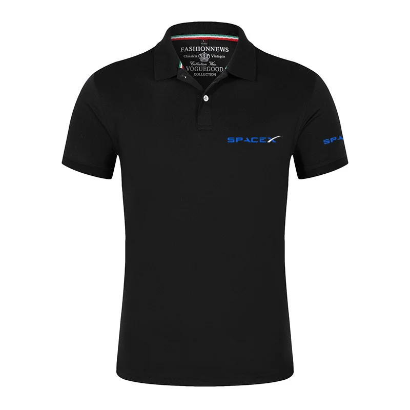 

2022 SpaceX Men's New Summer Hot Sell Space X Logo Print Lapel Polo Shirts Casual Harajuku Cotton Short Sleeves High Quality Top