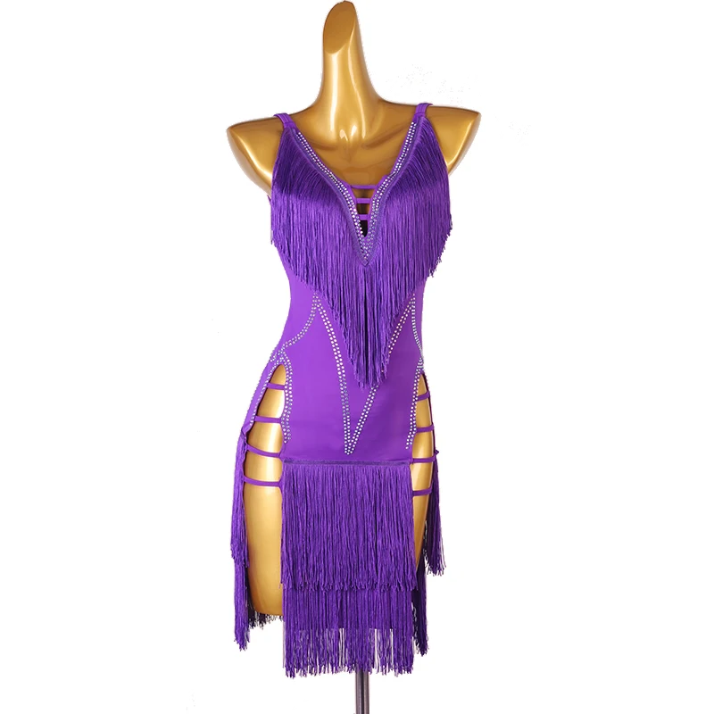 Latin dance dress tassel Latin dance performance dress diamond inlaid three-step dance dress Jitba performance dress
Latin dance dress tassel Latin dance performance dress diamond inlaid three-step dance dress Jitba performance dress