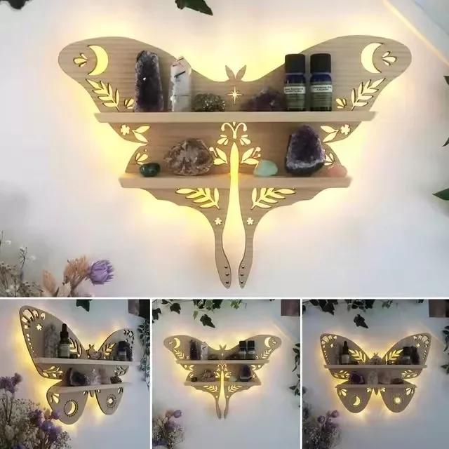 Butterfly Wooden Shelf Crystal Essential Oil Storage Rack Wall Display Home Decor Stand Living Room Bedroom Organizer Shelf 
Butterfly Wooden Shelf Crystal Essential Oil Storage Rack Wall Display Home Decor Stand Living Room Bedroom Organizer Shelf