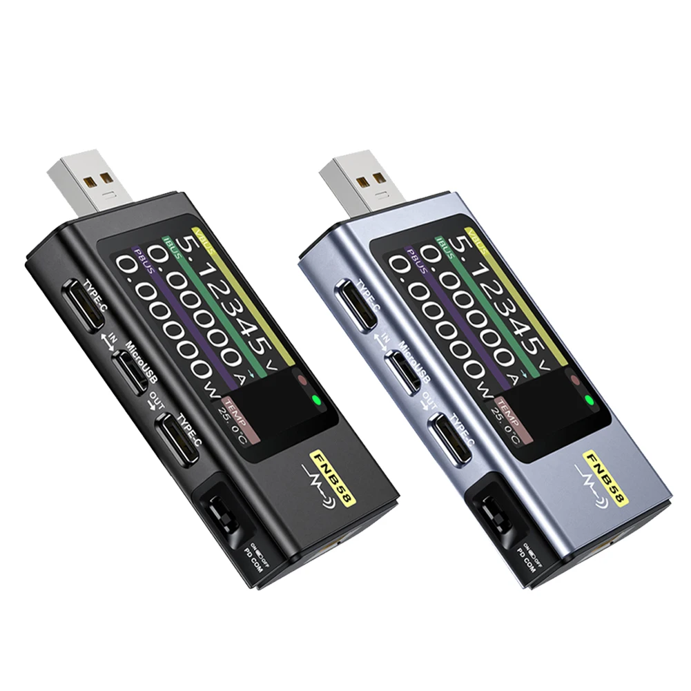 FNB58 Smart Tester Voltmeter Ammeter USB Test Meter Type-C Fast Charge Protocol Power PD Trigger Detection With Monitor Voltage
FNB58 Smart Tester Voltmeter Ammeter USB Test Meter Type-C Fast Charge Protocol Power PD Trigger Detection With Monitor Voltage