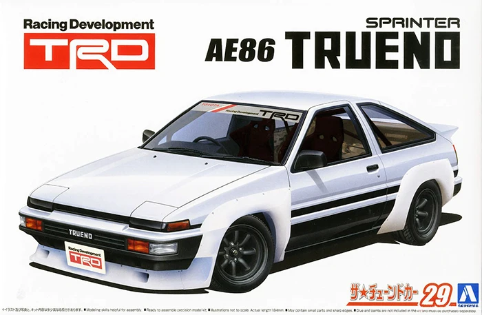 Aoshima 05896 1/24 Scale For Toyota TRD AE86 Trueno N2 Assembled Car Model Kit Toy
Aoshima 05896 1/24 Scale For Toyota TRD AE86 Trueno N2 Assembled Car Model Kit Toy