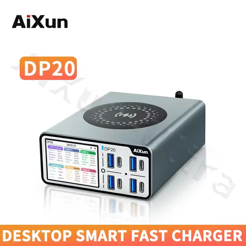 AIXUN DP20 Настольное умное быстрое зарядное устройство для iPhone Android PD QC Быстрая