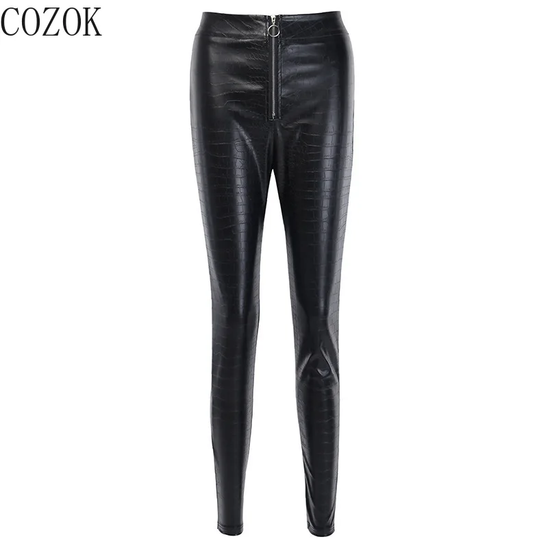 High Waist Casual Crocodile Pattern Leather Pants Women's Fall/Winter Slim PU Leather Fashion I Zipper Skinny Pants
High Waist Casual Crocodile Pattern Leather Pants Women's Fall/Winter Slim PU Leather Fashion I Zipper Skinny Pants