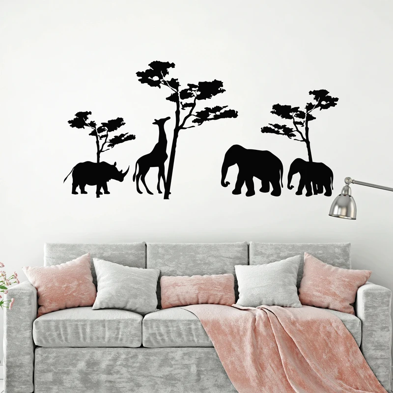 Giraffe Wall Sticker Elephant Vinyl Decal Rhino Grassland Animal Home Decor Kids Bedroom Living Room Decoration Trees Art Mural
Giraffe Wall Sticker Elephant Vinyl Decal Rhino Grassland Animal Home Decor Kids Bedroom Living Room Decoration Trees Art Mural