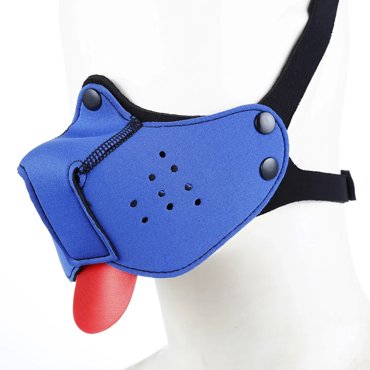 Шлем-маска для собаки Puppy Play Cosplay из резины с воротником на шею. Сексуальный фетиш-костюм для бондажа и BDSM-игр для взрослых пар. Товар для флирта и игр.
