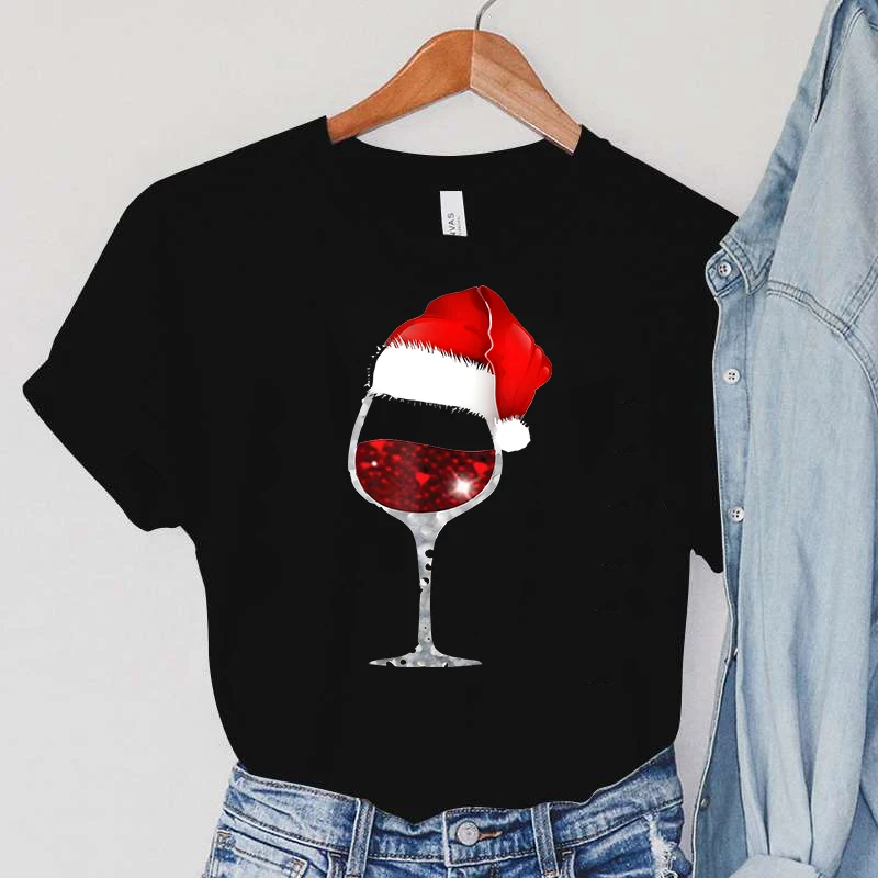 New Santa Hat Print T-shirts Kpop Style Tee Lady Short Sleeves Shirt Fashion Casual Sweet Christmas Wine Glass Graphic Girl Te
New Santa Hat Print T-shirts Kpop Style Tee Lady Short Sleeves Shirt Fashion Casual Sweet Christmas Wine Glass Graphic Girl Te