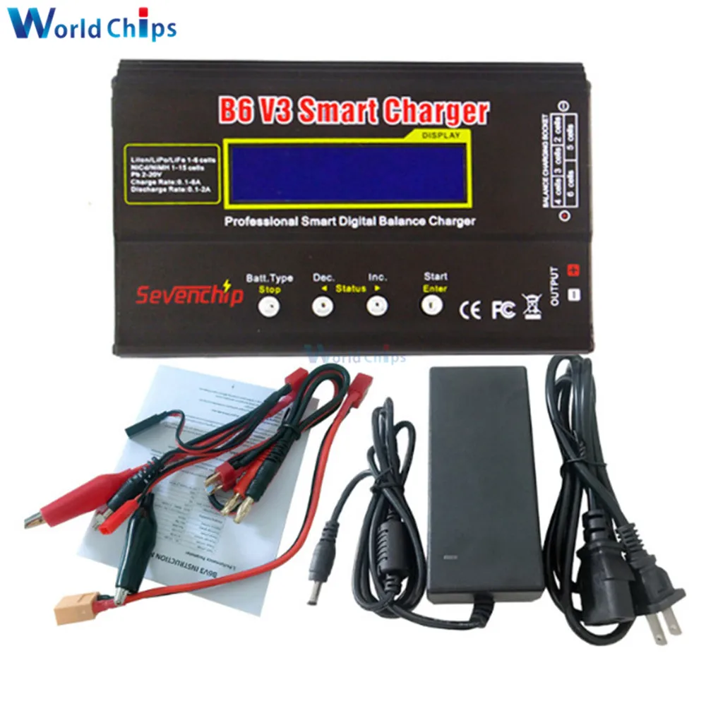 Зарядное устройство для аккумуляторов B6 V3 80 Вт 6 А 1S-6S Li-Ion Lipo Ni-Cr Ni-MH цифровое балансирующее зарядное устройство Dis зарядное устройство 12 В ада...
Зарядное устройство для аккумуляторов B6 V3 80 Вт 6 А 1S-6S Li-Ion Lipo Ni-Cr Ni-MH цифровое балансирующее зарядное устройство Dis зарядное устройство 12 В ада...