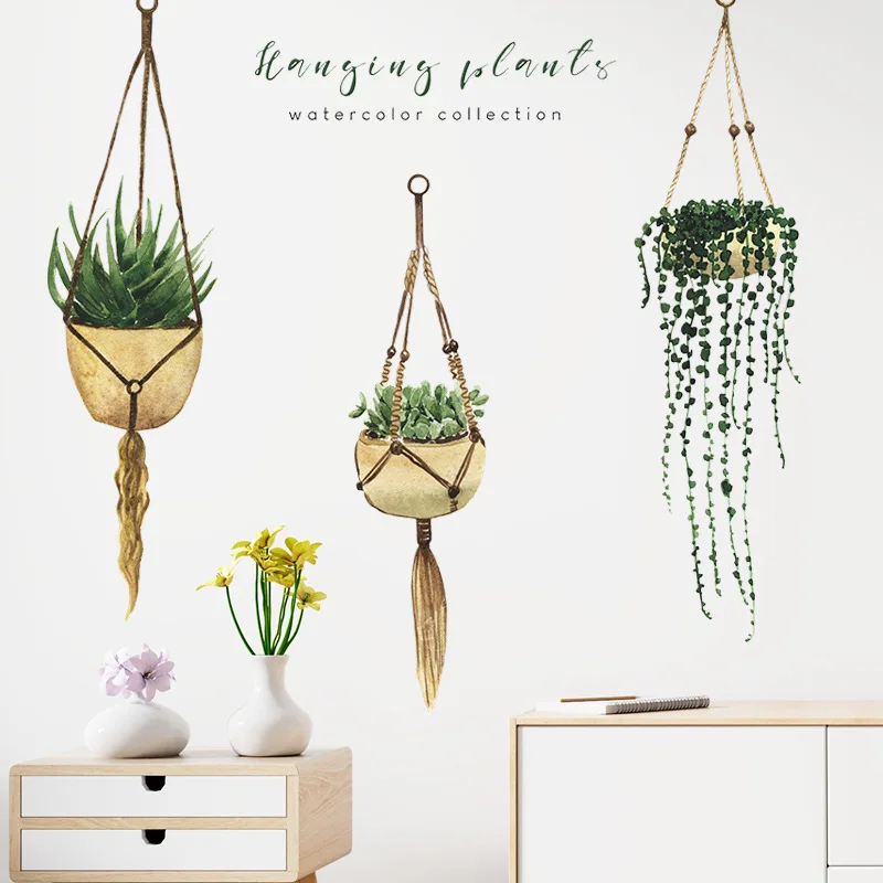 Creative Hanging Basket Potted Tropical Succulent Plants Wall Stickers Living Room Bedroom Wall Art Decals Home Decoration
Creative Hanging Basket Potted Tropical Succulent Plants Wall Stickers Living Room Bedroom Wall Art Decals Home Decoration