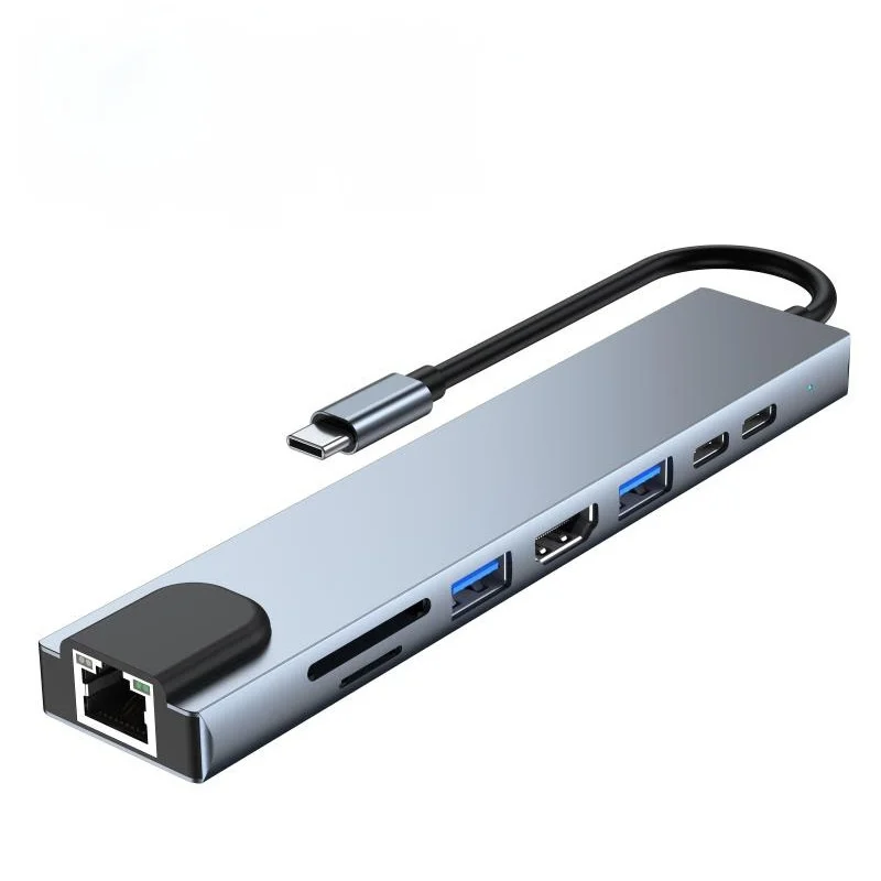 8-In-1 USB Type-C Hub To Dual HDMI-compatible Rj45 Multi USB Power Adapter Docking Station for Laptop Support Pd Transmission
8-In-1 USB Type-C Hub To Dual HDMI-compatible Rj45 Multi USB Power Adapter Docking Station for Laptop Support Pd Transmission