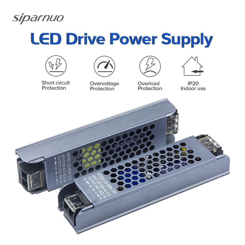 Lighting Transformers DC 12V 24V LED Power Supply 60W AC100-265V Ultra Thin No Fan No Noise LED Driver Power Adapter For Strips
Lighting Transformers DC 12V 24V LED Power Supply 60W AC100-265V Ultra Thin No Fan No Noise LED Driver Power Adapter For Strips