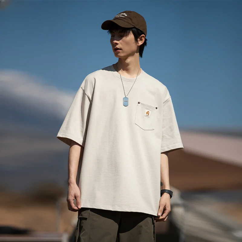 Summer New Men's Short Sleeve Cotton Casual Women's T-shirt Couple Breathable Loose Hip Hop Personalized Pocket Top
Summer New Men's Short Sleeve Cotton Casual Women's T-shirt Couple Breathable Loose Hip Hop Personalized Pocket Top