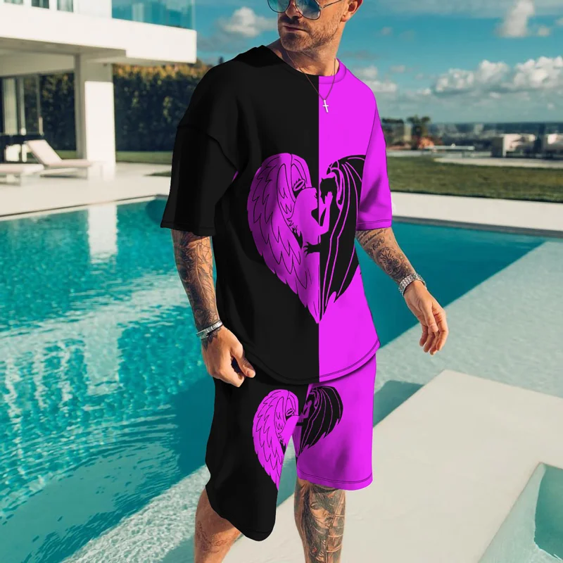 Colo 3D Printing Love Shorts Men's Shorts + T-shirt Suit Fashion Man Sportswear Tracksuit Graphic Men's Clothing Suit
Colo 3D Printing Love Shorts Men's Shorts + T-shirt Suit Fashion Man Sportswear Tracksuit Graphic Men's Clothing Suit