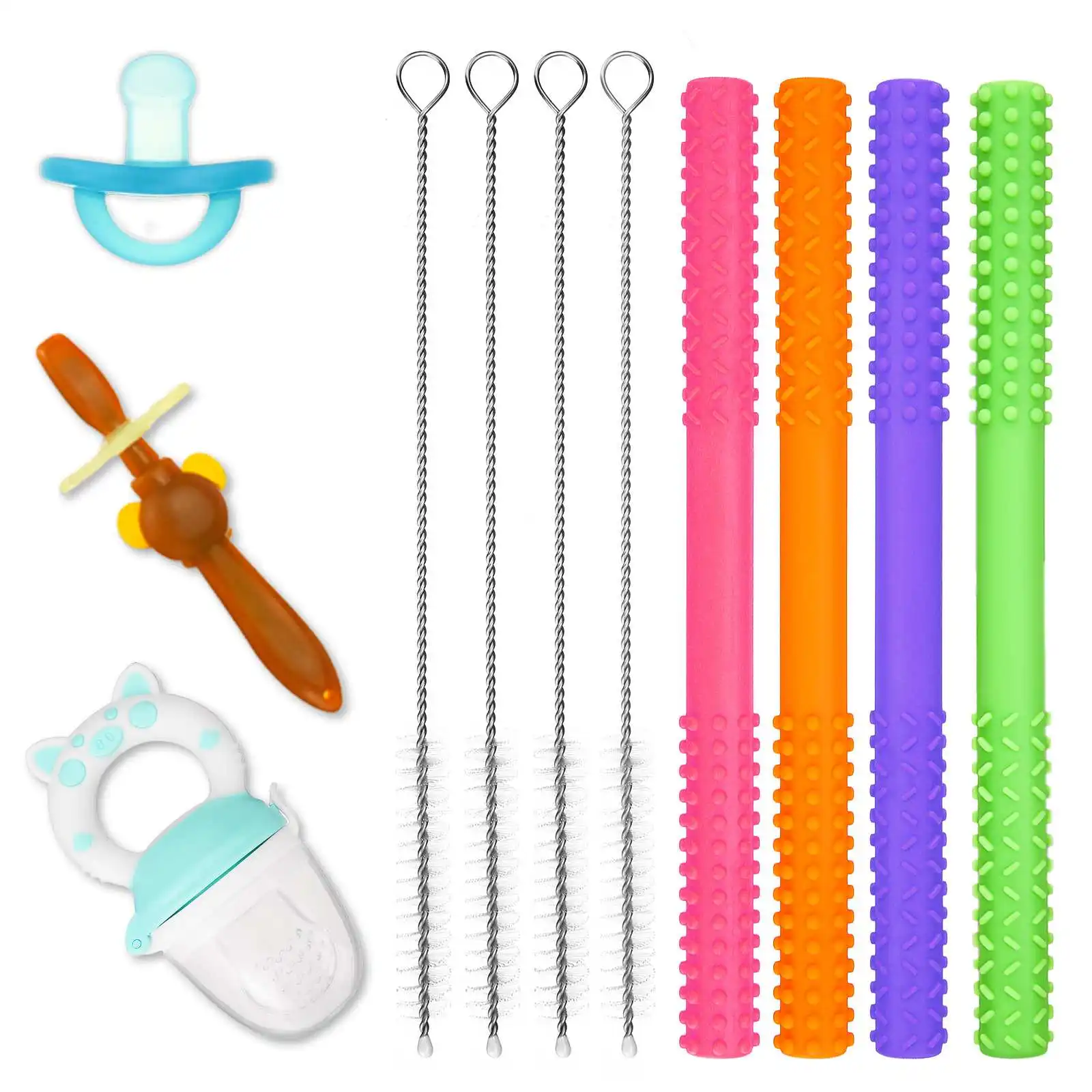 11pcs Baby Soft Teething Toy Training Infant Baby Supplies Hollow Tube Bite Molar Rod Children Food-grade Silicone Molar Bar
11pcs Baby Soft Teething Toy Training Infant Baby Supplies Hollow Tube Bite Molar Rod Children Food-grade Silicone Molar Bar