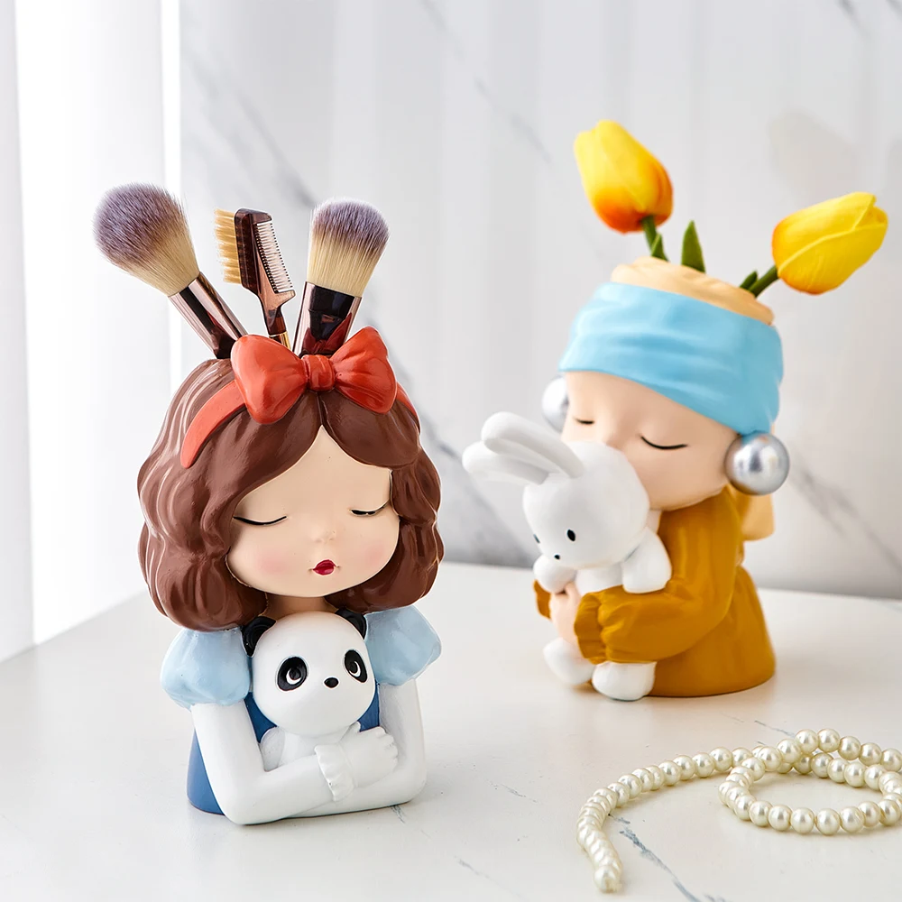 Nordic Exquisite Flower Girl Sculpture Vase Modern Decor Figurines Resin Living Room Ornaments Cute Home Flower Pot Decoration
Nordic Exquisite Flower Girl Sculpture Vase Modern Decor Figurines Resin Living Room Ornaments Cute Home Flower Pot Decoration
