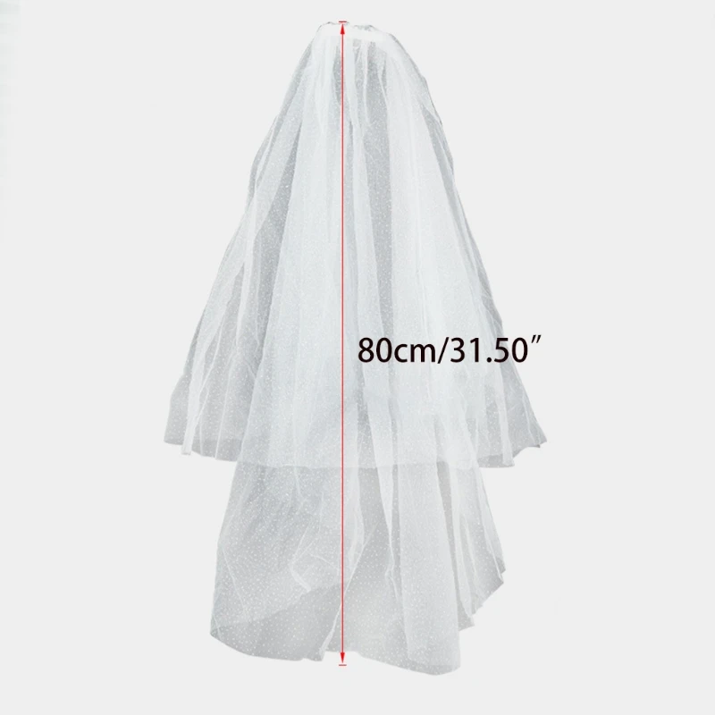 Wedding Bridal Veil with Comb Cut Edge Hair Accessories for Bride 2-Tier Sheer Dotted Tulle Longest 31.5" Illusion Veils
Wedding Bridal Veil with Comb Cut Edge Hair Accessories for Bride 2-Tier Sheer Dotted Tulle Longest 31.5" Illusion Veils