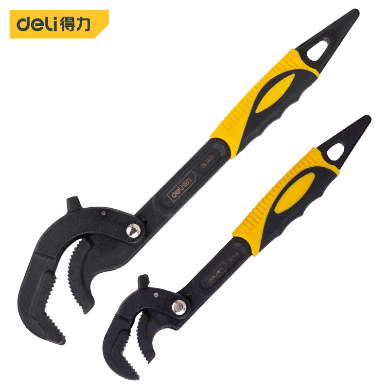 

DELI 14-30 / 30-60mm Universal Key Pipe Wrench Open End Spanner Set High-carbon Steel Snap N Grip Tool Plumber Multi Hand Tools