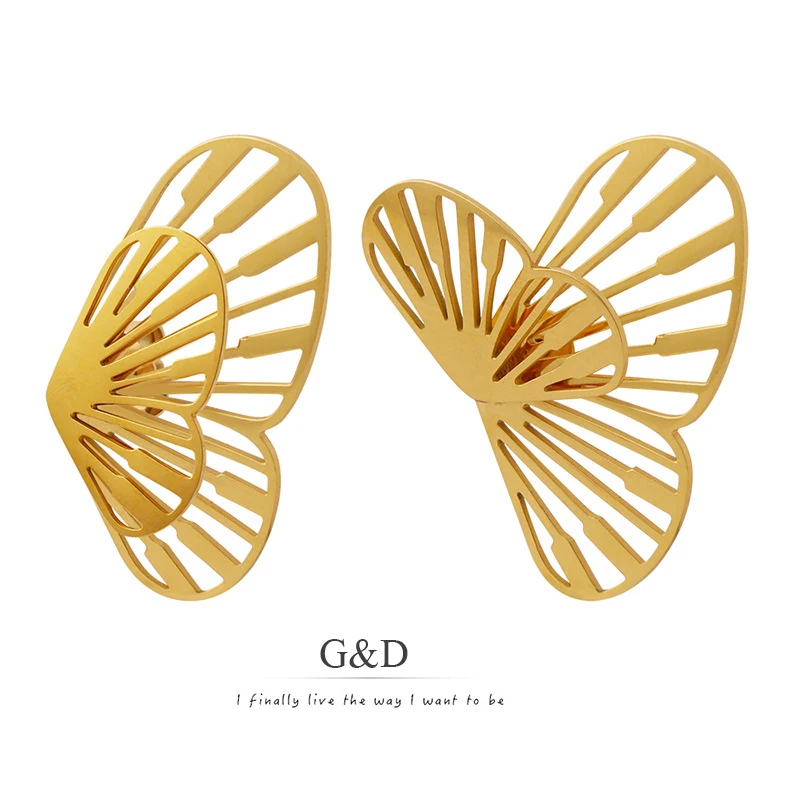 G&D INS Personality Style Unique Creative Butterfly Gold Color Plated Stainless Steel Earrings for Women Jewelry Niche Design
G&D INS Personality Style Unique Creative Butterfly Gold Color Plated Stainless Steel Earrings for Women Jewelry Niche Design