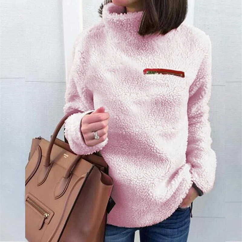 2022 Autumn Winter Women Fashion Turtleneck Sweater Pullover Fluffy Fleece Warm Long Sleeve Ladies Zip Solid Sweaters Pullover
2022 Autumn Winter Women Fashion Turtleneck Sweater Pullover Fluffy Fleece Warm Long Sleeve Ladies Zip Solid Sweaters Pullover