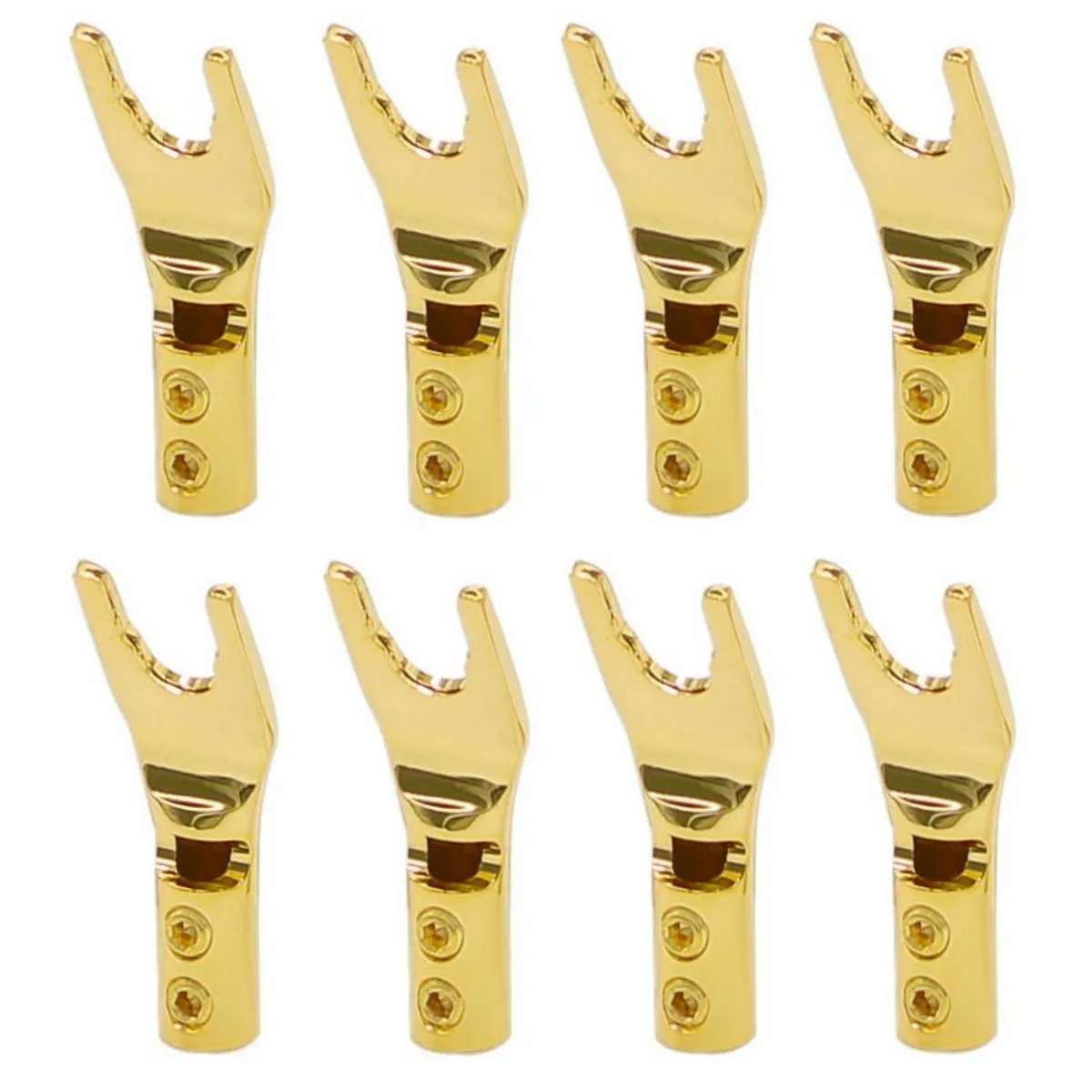 4-8pcs Gold-plated Copper Banana Plugs U/Y Type High quality Banana Connector Speaker Wire Connector With double Screw locks
4-8pcs Gold-plated Copper Banana Plugs U/Y Type High quality Banana Connector Speaker Wire Connector With double Screw locks