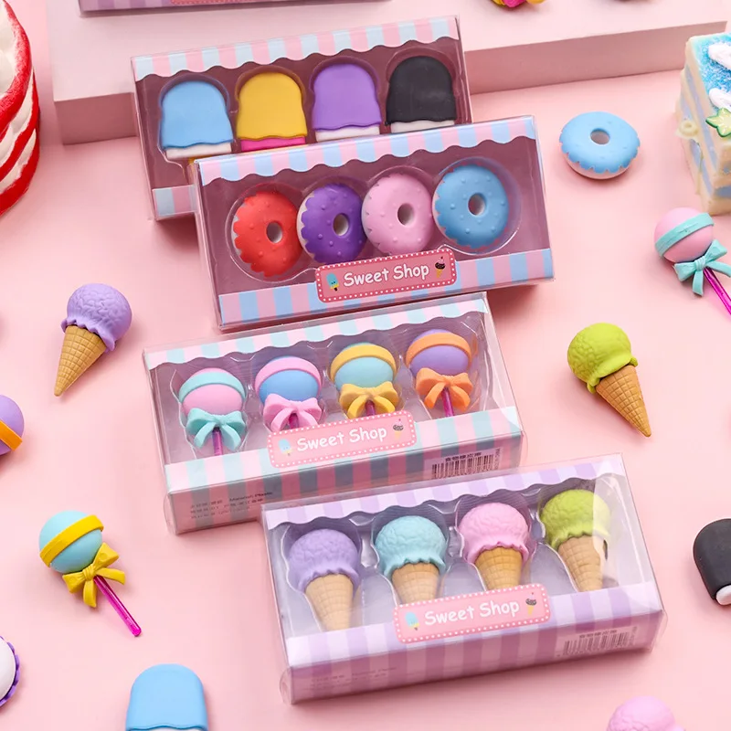 4pcs Yummy Dessert Erasers Set Mini Lollipop Icecream Popsicle Donuts Rubber Pencil Eraser for Kids School Student Award eraser
4pcs Yummy Dessert Erasers Set Mini Lollipop Icecream Popsicle Donuts Rubber Pencil Eraser for Kids School Student Award eraser