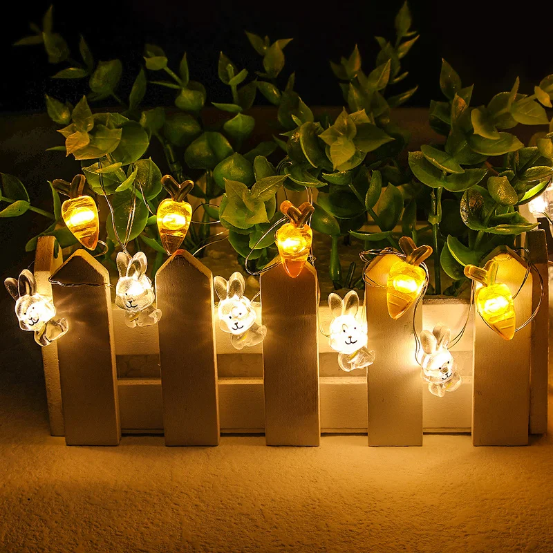 LED Bunny Carrot Light String Easter Decoration Waterproof Battery Box Cute Cartoon Lanterns New Year Holiday Party Decoration
LED Bunny Carrot Light String Easter Decoration Waterproof Battery Box Cute Cartoon Lanterns New Year Holiday Party Decoration