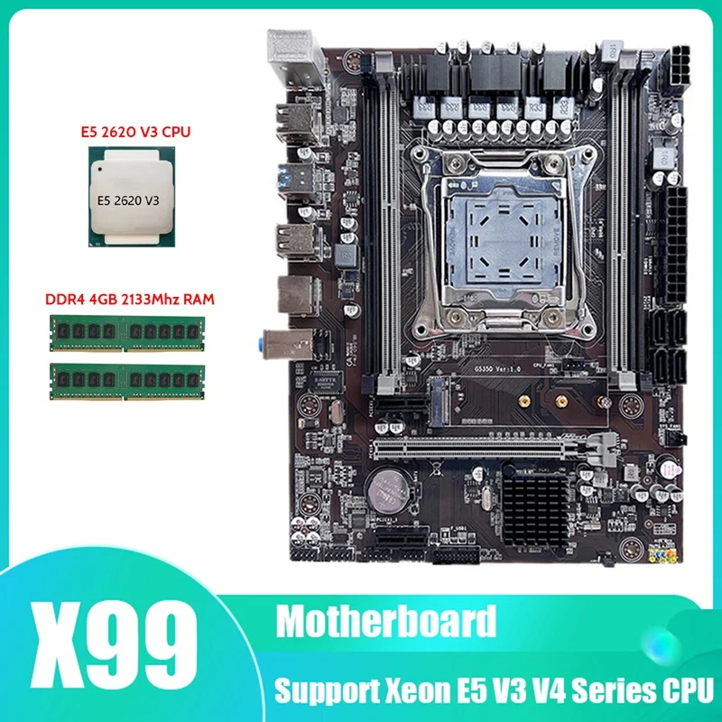 Материнская плата X99, системная плата, поддержка DDR4, ОЗУ с процессором E5 2620 V3 + 2X DDR4 4 Гб 2133 МГц RAM
Материнская плата X99, системная плата, поддержка DDR4, ОЗУ с процессором E5 2620 V3 + 2X DDR4 4 Гб 2133 МГц RAM