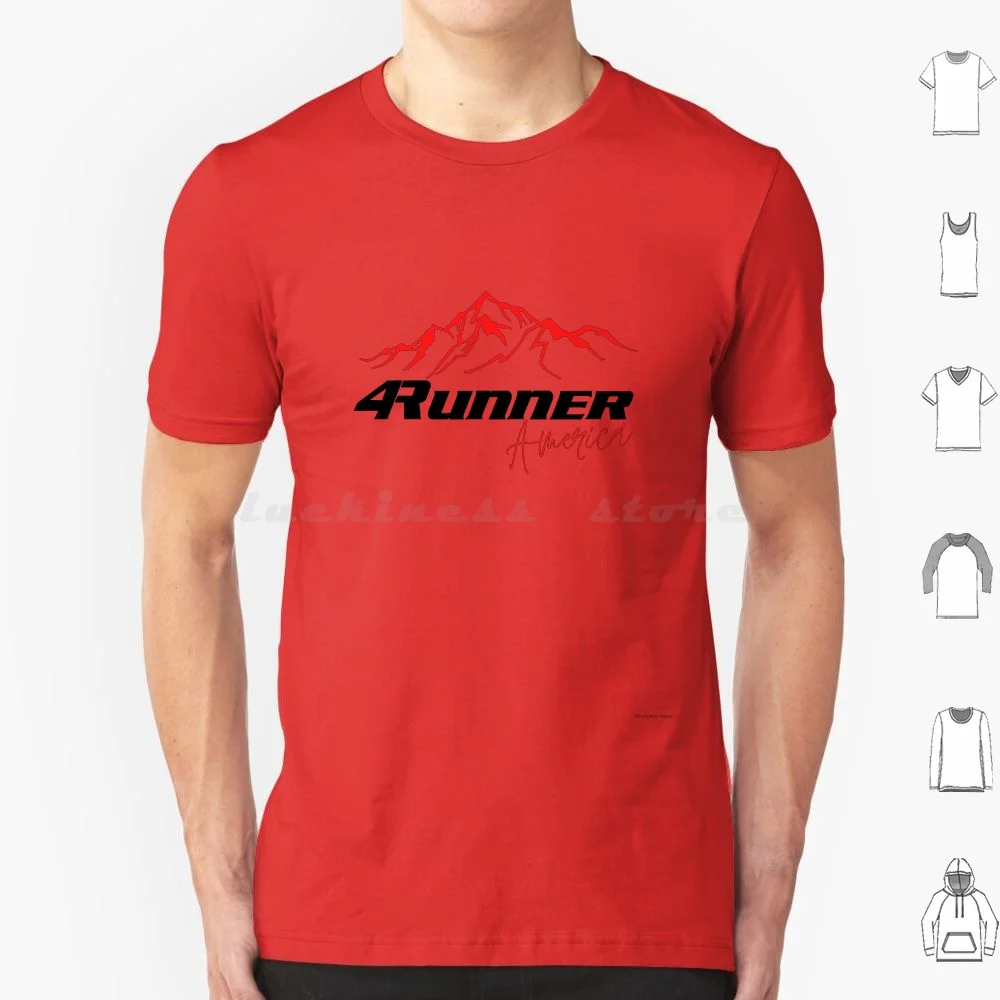 4runner America " Mountein Red T Shirt Big Size 100% Cotton 4x4 Trd Nation Freaks