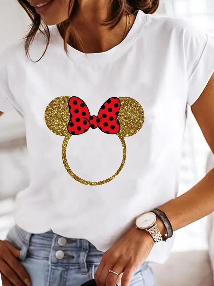 Women Female Clothes Graphic Tee Top Clothing Short Sleeve Printed Bow Cartoon 90s Fashion Mouse Ear Lady Casual T-shirts
Women Female Clothes Graphic Tee Top Clothing Short Sleeve Printed Bow Cartoon 90s Fashion Mouse Ear Lady Casual T-shirts