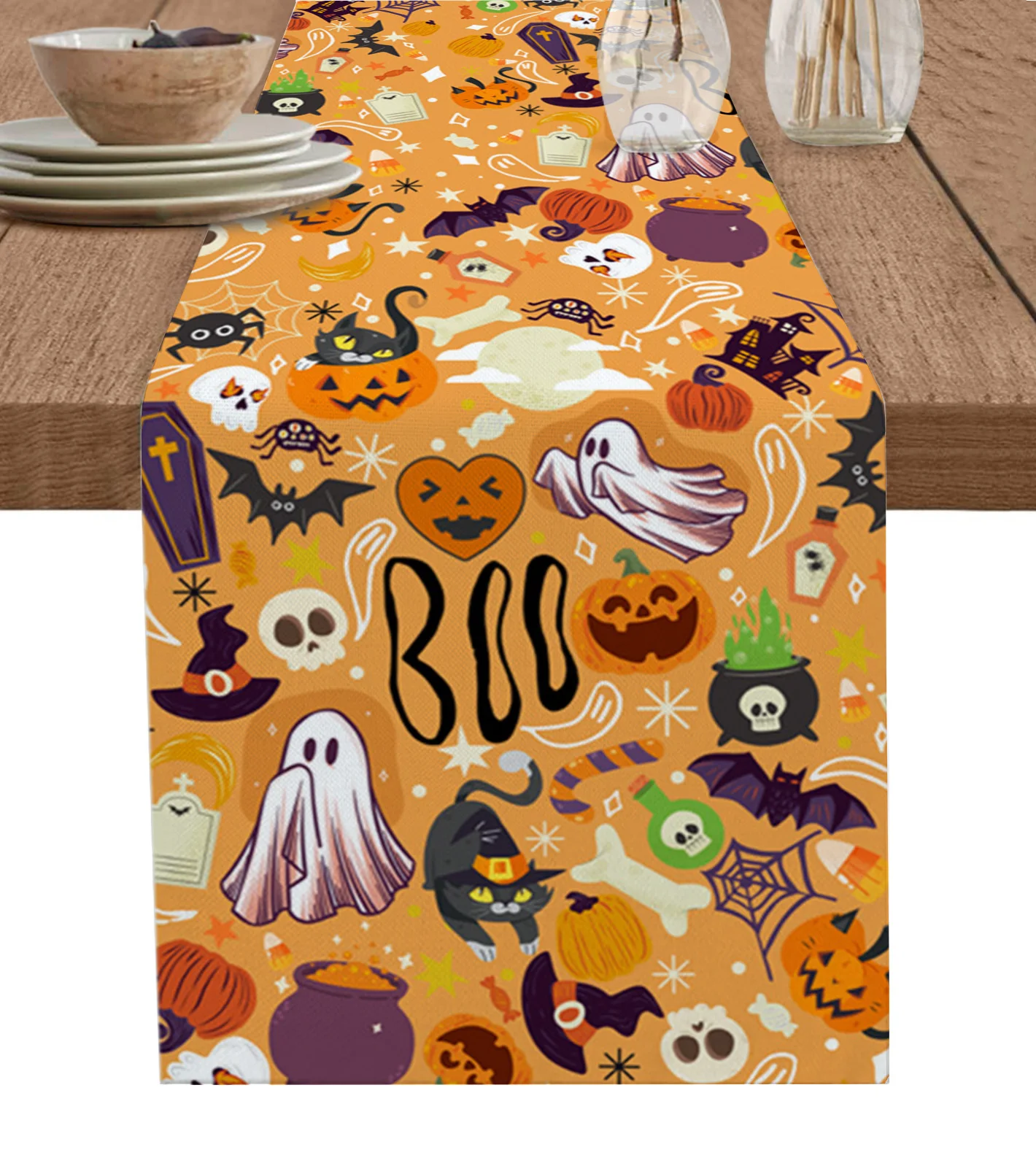 Halloween Pumpkin Ghost Bat Candy Table Runner Home Wedding Table Flag Mat Table Centerpieces Decoration Party Long Tablecloth
Halloween Pumpkin Ghost Bat Candy Table Runner Home Wedding Table Flag Mat Table Centerpieces Decoration Party Long Tablecloth
