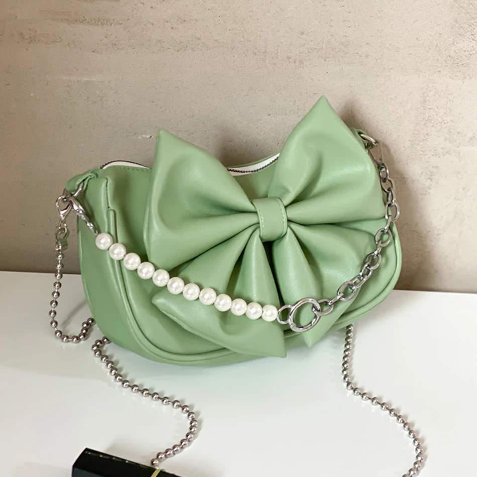 Элегантная женская сумка из искусственной кожи с бантом, дизайнерская модная маленькая сумка через плечо с бусинами, роскошная брендовая м... 
Элегантная женская сумка из искусственной кожи с бантом, дизайнерская модная маленькая сумка через плечо с бусинами, роскошная брендовая м...